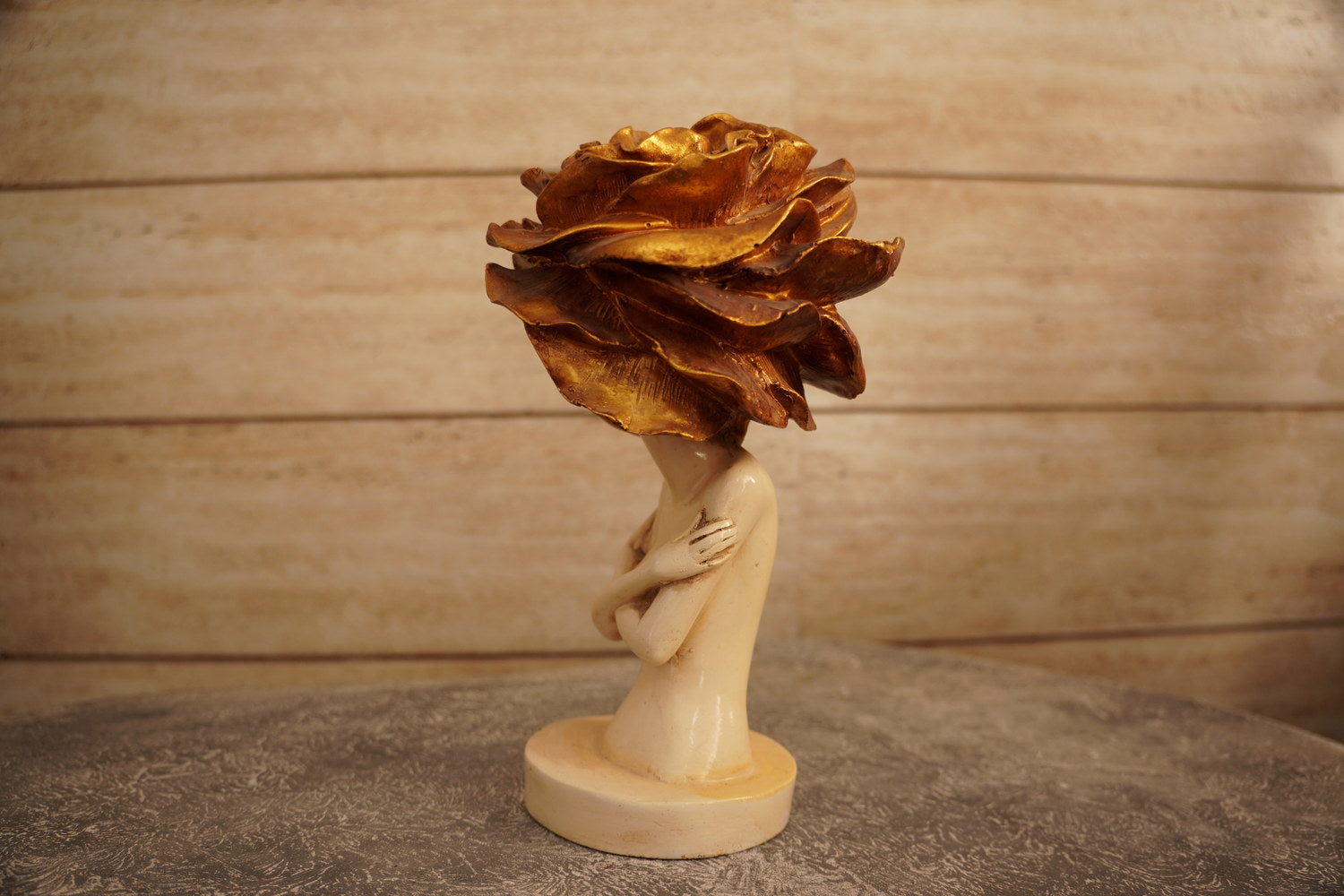 Rose Crown Muse I — Handcrafted figurative sculpture by Globetrotter Artisan India